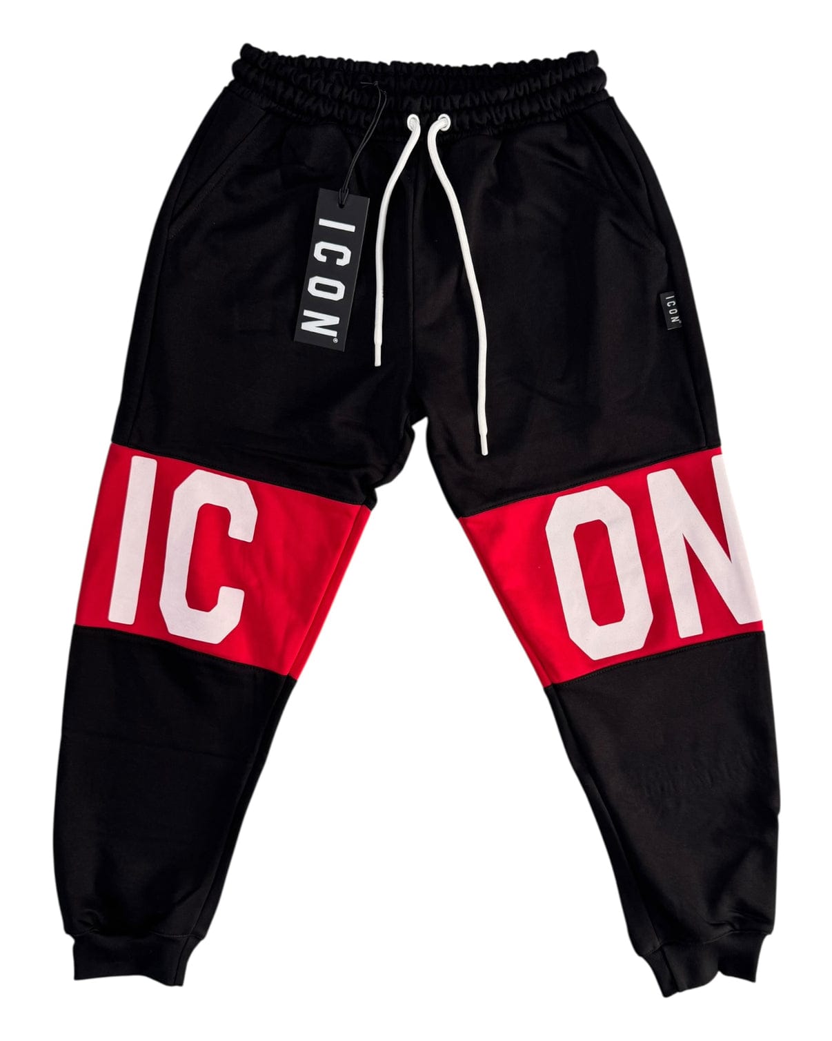 Tuta ICON Maxi logo con cappuccio nero e rosso