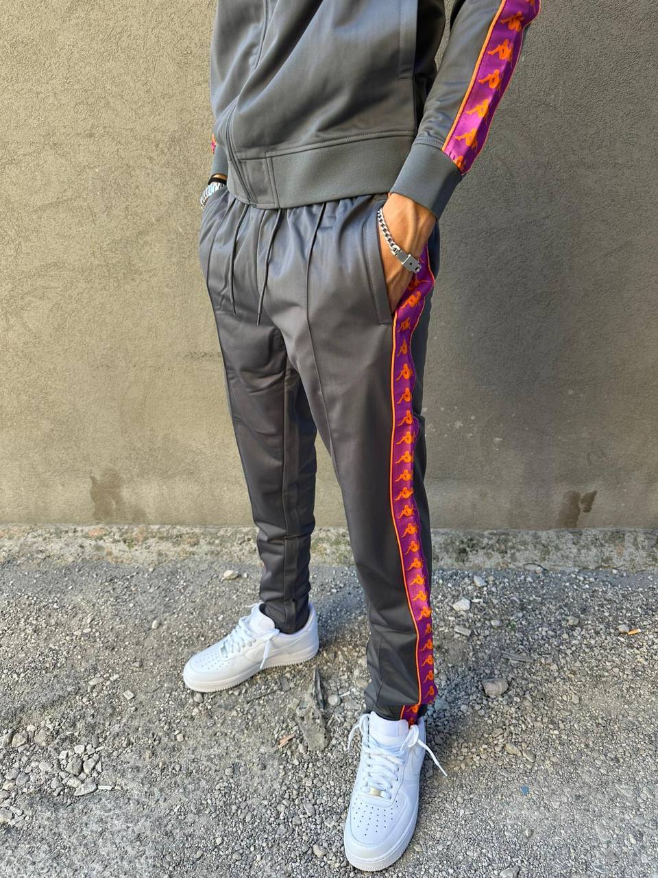 Tuta KAPPA in acetato Grey-Charcoal-Orchid-orange