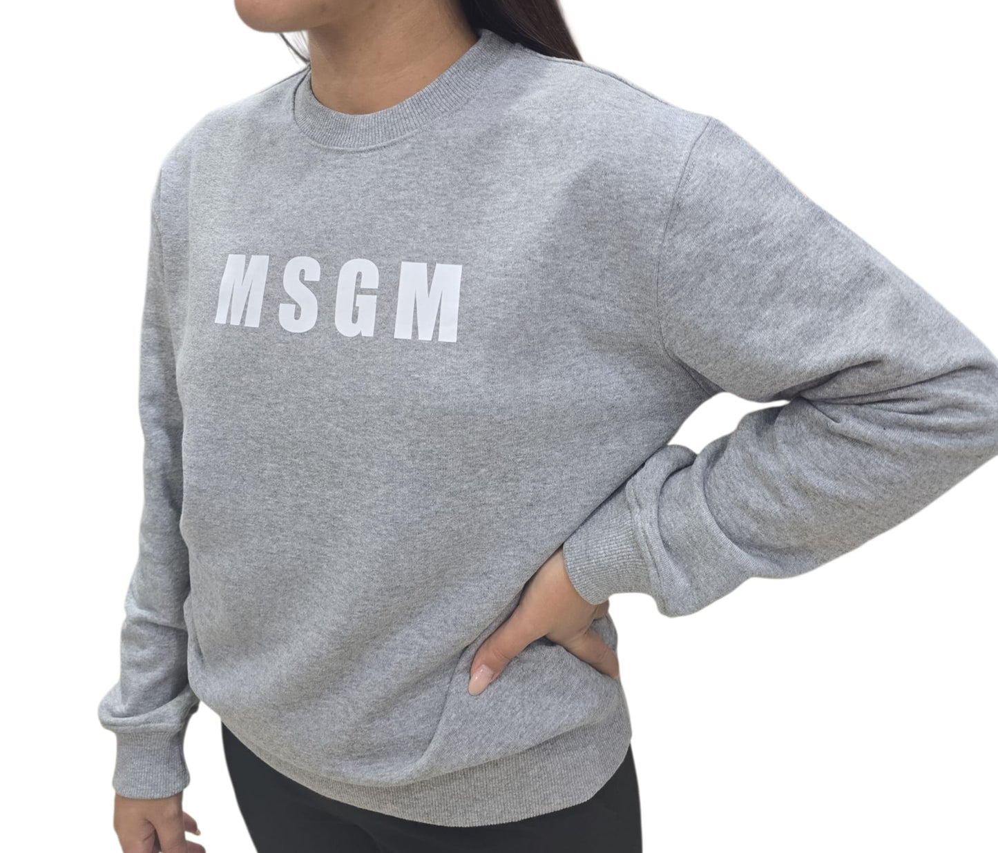 Felpa  MSGM Donna in cotone garzato Grigia