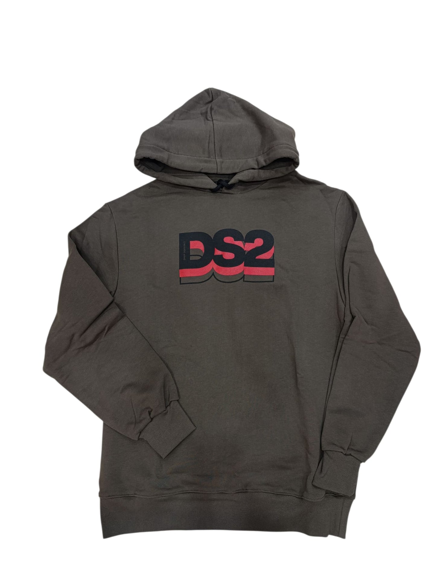 Felpa DROPSEASON2 con cappuccio logo centrale ross