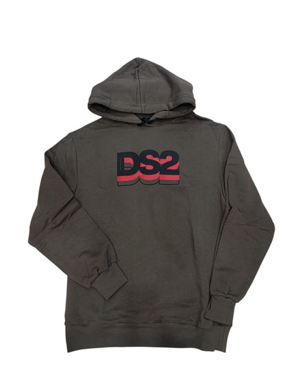 Felpa DROPSEASON2 con cappuccio logo centrale ross