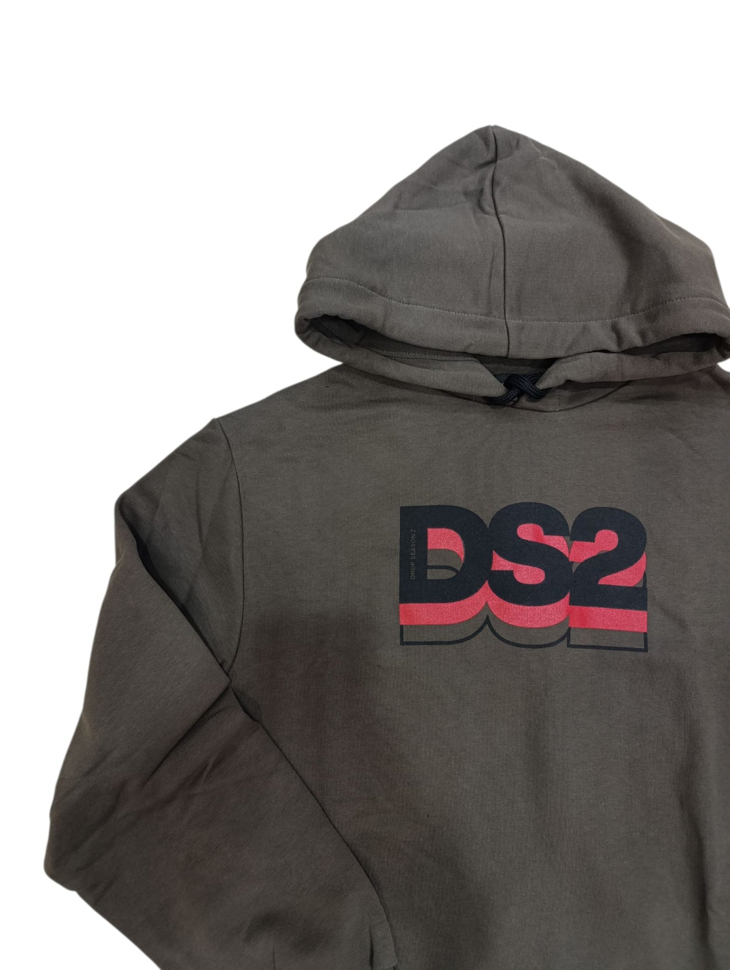Felpa DROPSEASON2 con cappuccio logo centrale ross