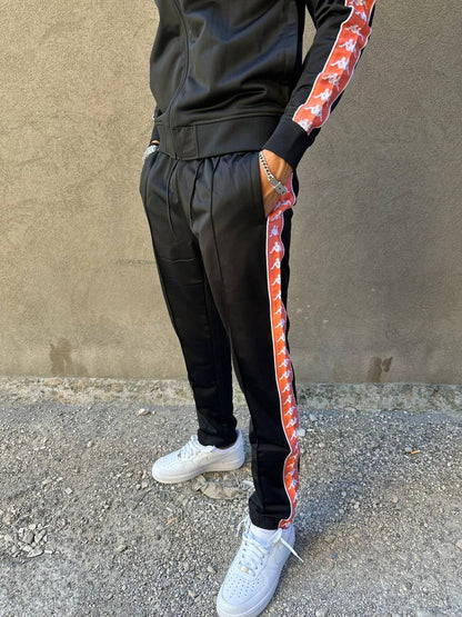 Tuta KAPPA in acetato Black-Orange coral-white.