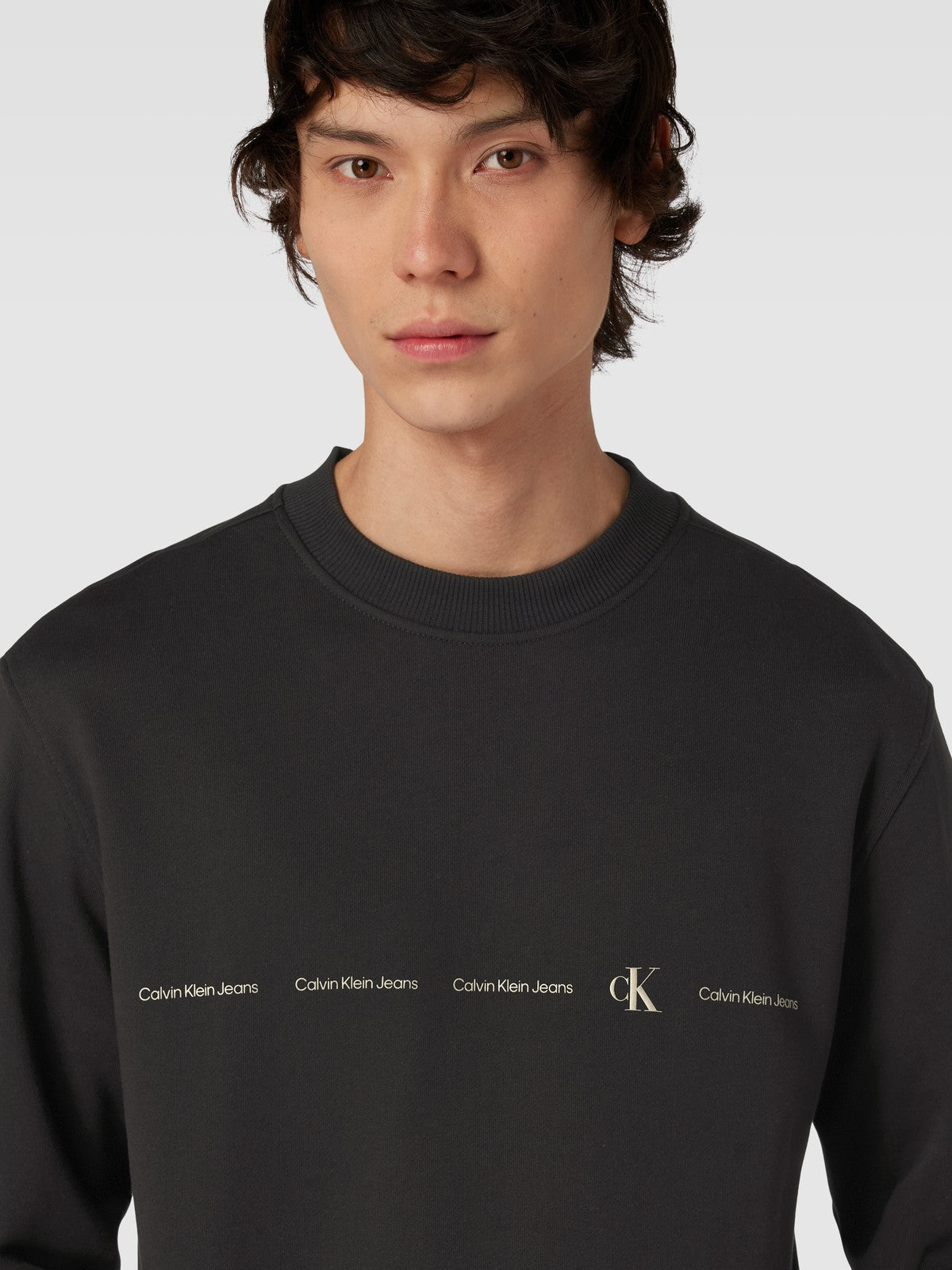 Felpa Calvin Klein Uomo logo retto in gomma