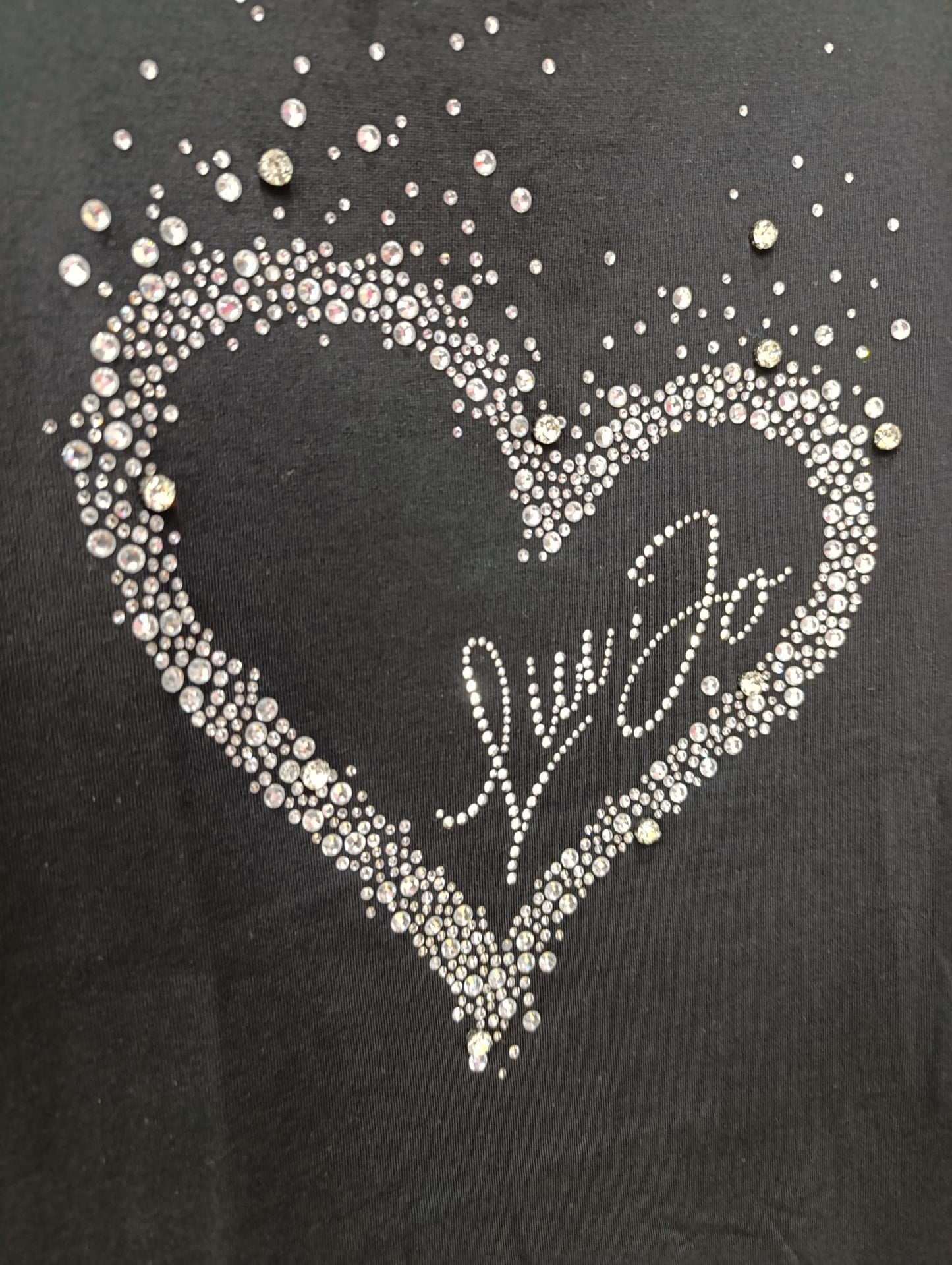 T-shirt LIU-JO in cotone  con strass a cuore