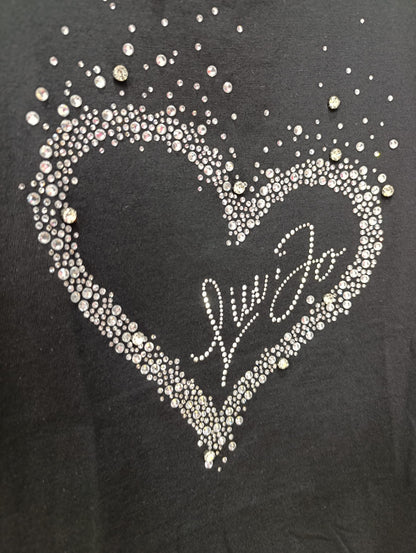 T-shirt LIU-JO in cotone  con strass a cuore
