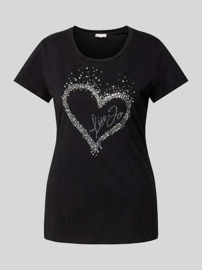 T-shirt LIU-JO in cotone  con strass a cuore