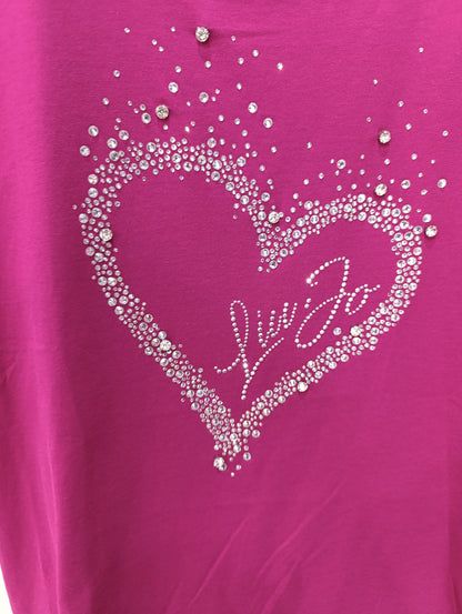 T-shirt LIU-JO in cotone  con strass a cuore
