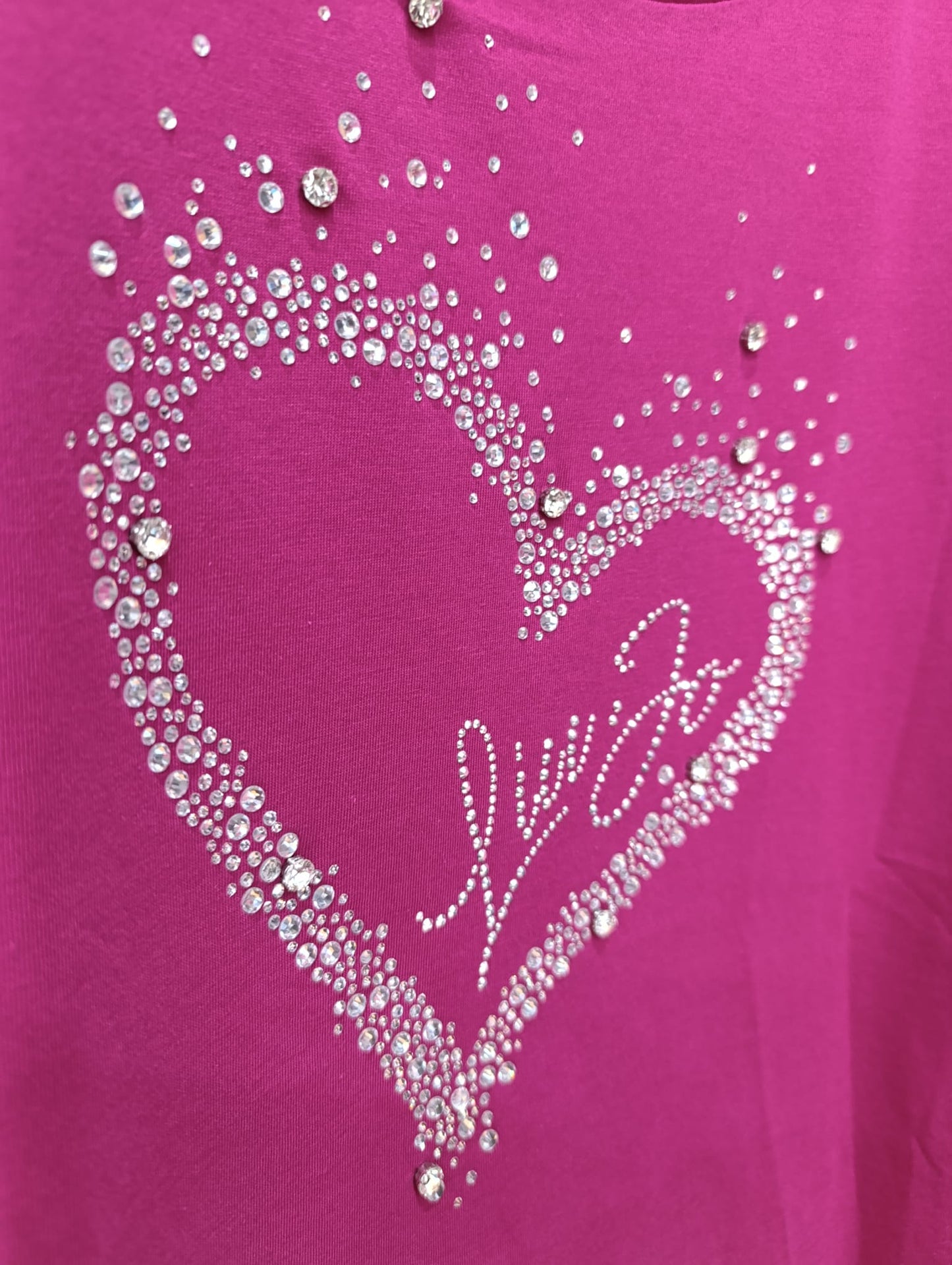 T-shirt LIU-JO in cotone  con strass a cuore