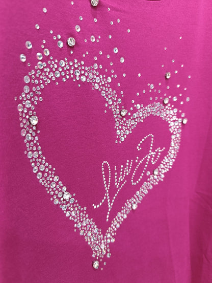 T-shirt LIU-JO in cotone  con strass a cuore