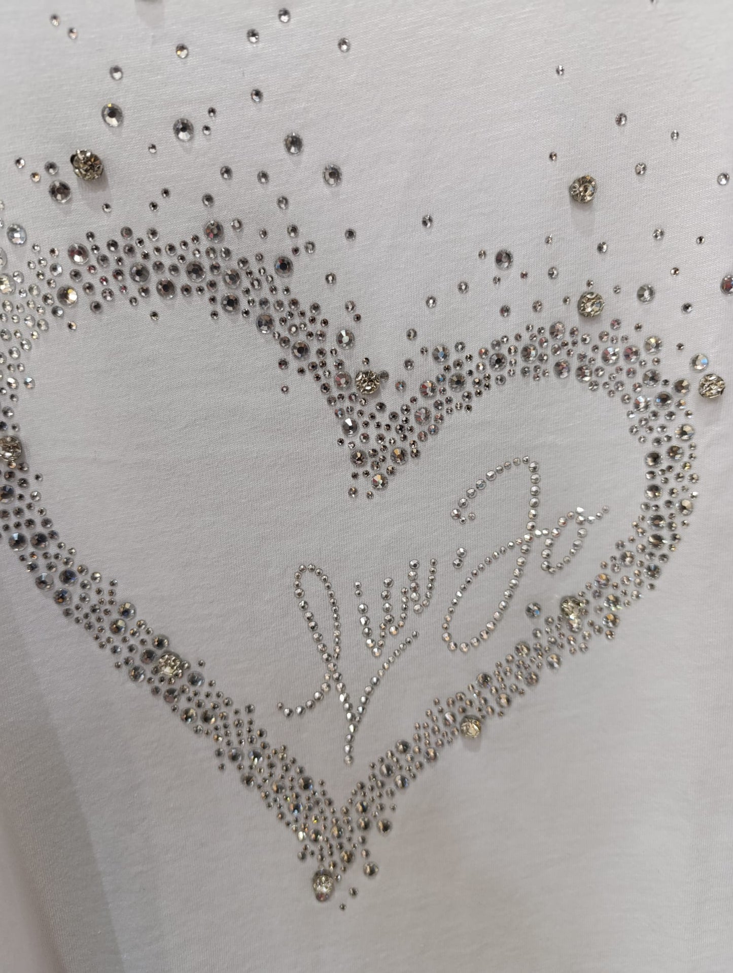 T-shirt LIU-JO in cotone  con strass a cuore