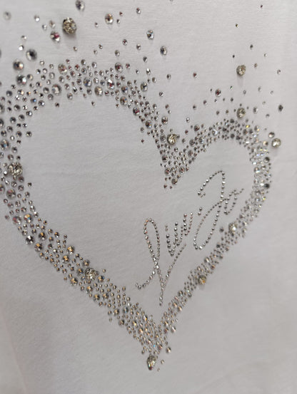 T-shirt LIU-JO in cotone  con strass a cuore