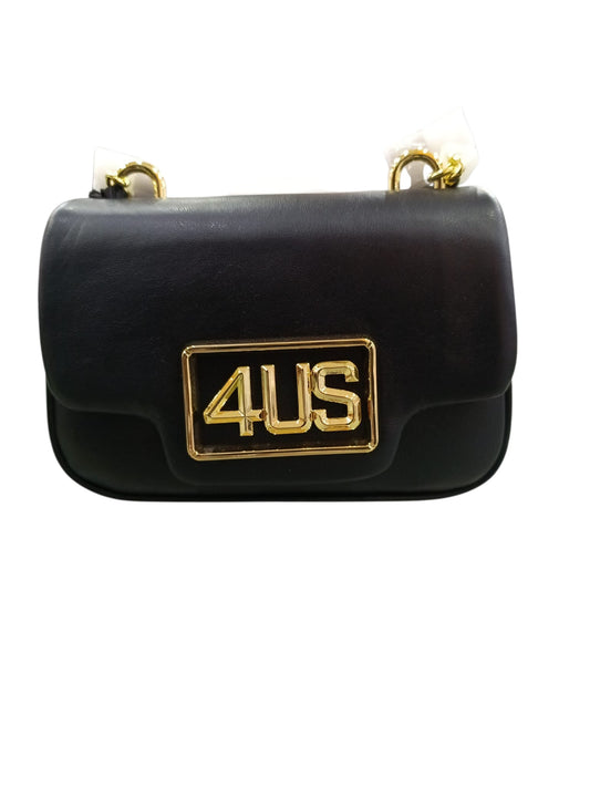 Borsa 4US nera dettagli oro, taglia piccola 918
