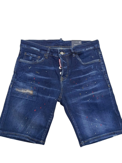 Pantaloncino di Jeans DSQUARED2 con schizzi  087