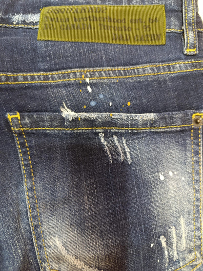Pantaoncino di Jeans DSQUARED2 646 con toppa verde