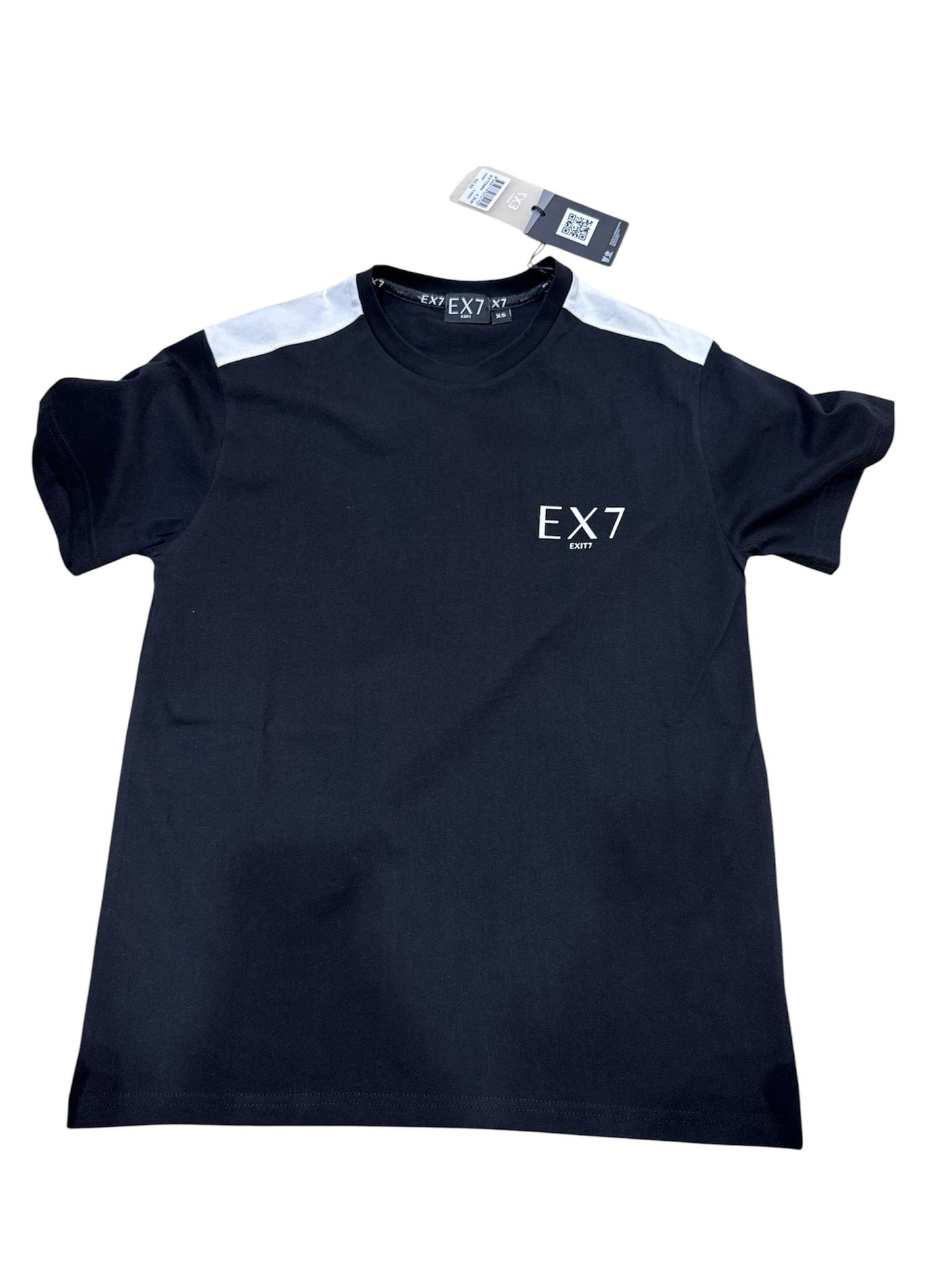 T-Shirt EXIT – Logo in Stampa con Striscia in Spalla