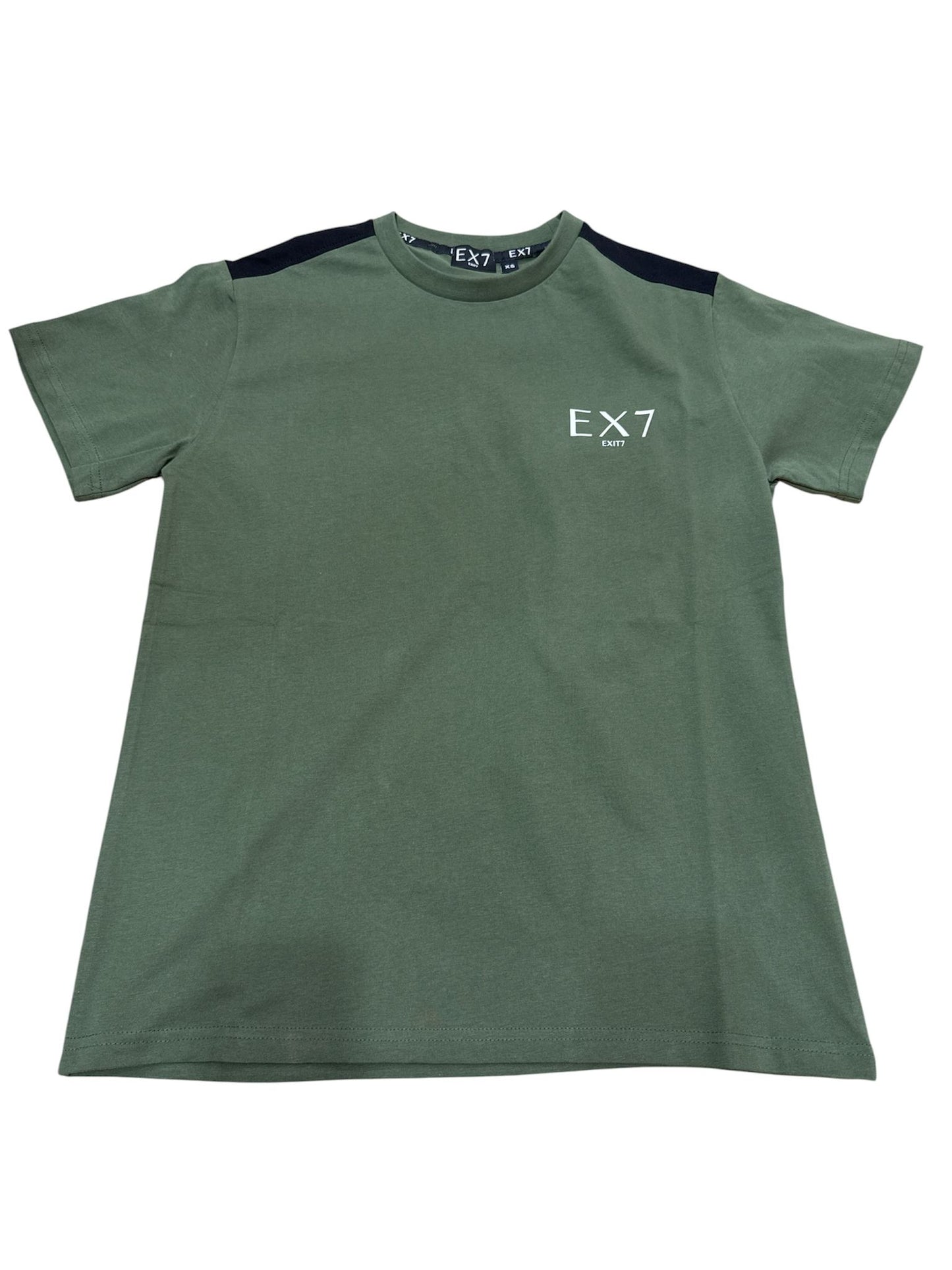 T-Shirt EXIT – Logo in Stampa con Striscia in Spalla