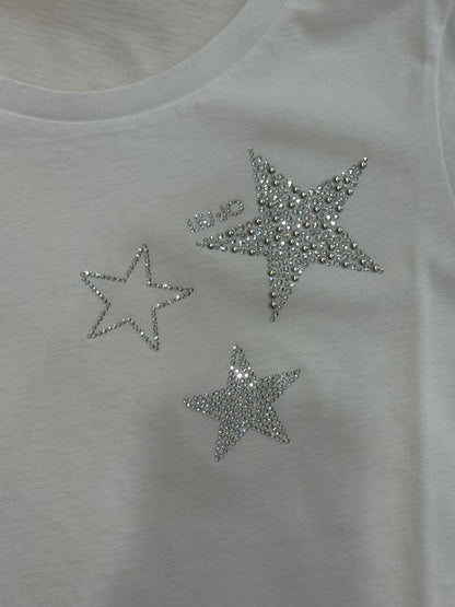 T-shirt LIU JO donna stelle con stass