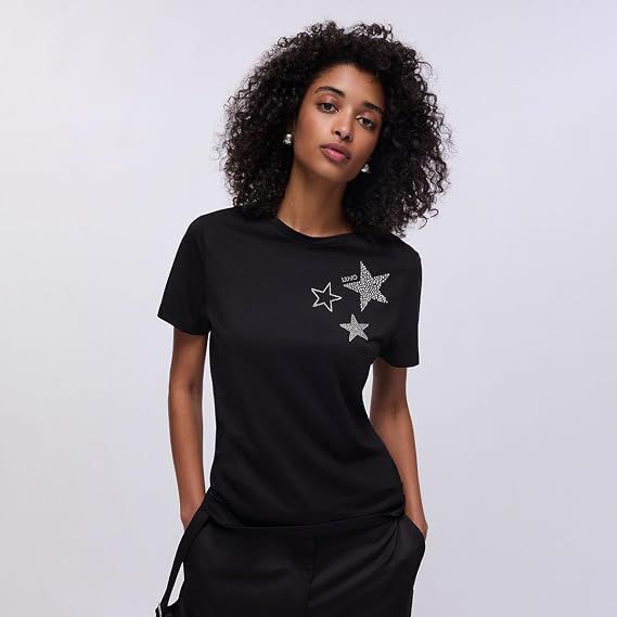 T-shirt LIU JO donna stelle con stass