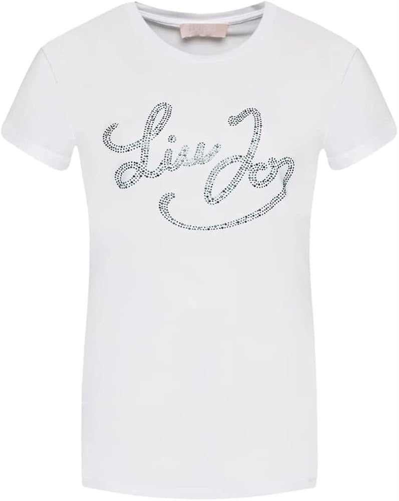 T-shirt donna LIU JO con maxi logo in strass