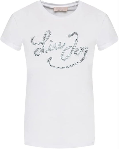 T-shirt donna LIU JO con maxi logo in strass