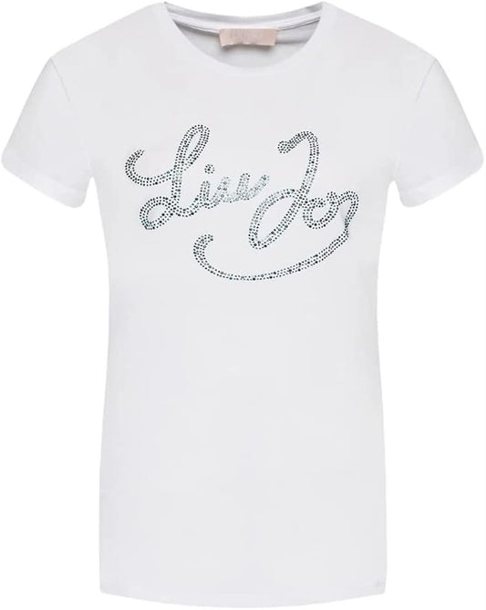 T-shirt donna LIU JO con maxi logo in strass