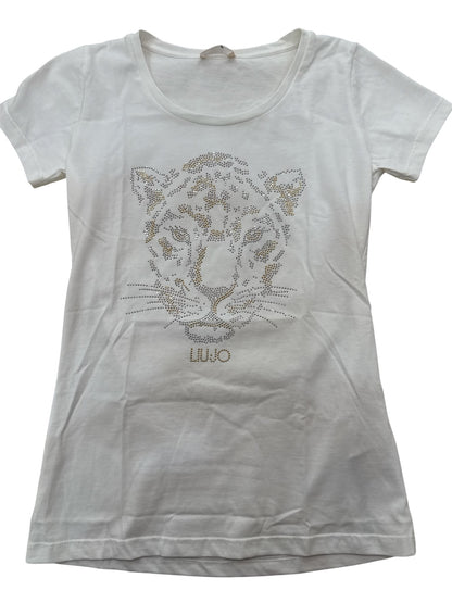 T-shirt donna LIU JO con maxi disegno e strass