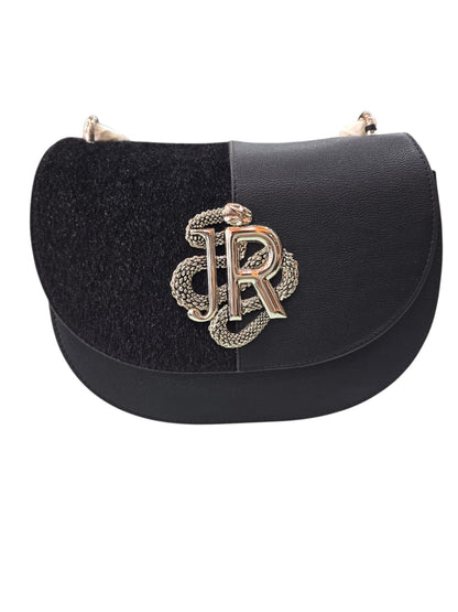Borsa John Richmond in pelle e pelliccia nera