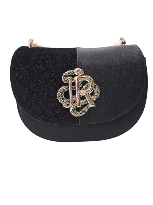 Borsa John Richmond in pelle e pelliccia nera