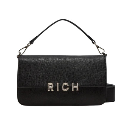 Borsa John Richmond In nera pelle logo in oro