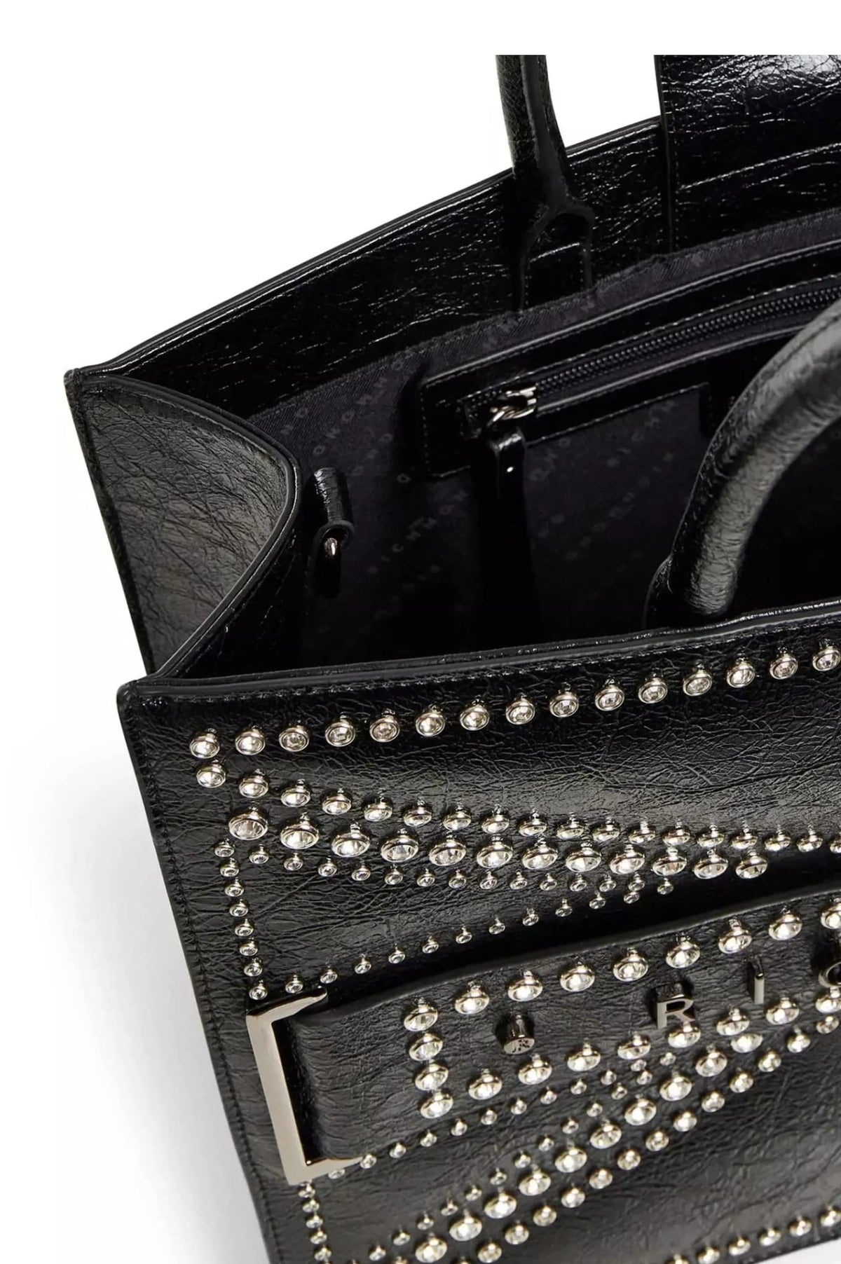 Borsa JOHN RICHMOND in strass nera lucida