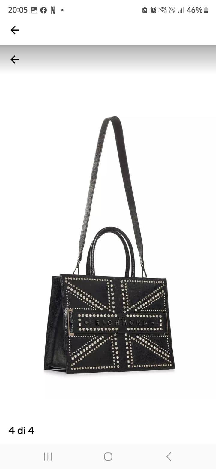 Borsa JOHN RICHMOND in strass nera lucida