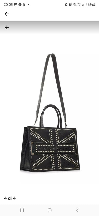 Borsa JOHN RICHMOND in strass nera lucida