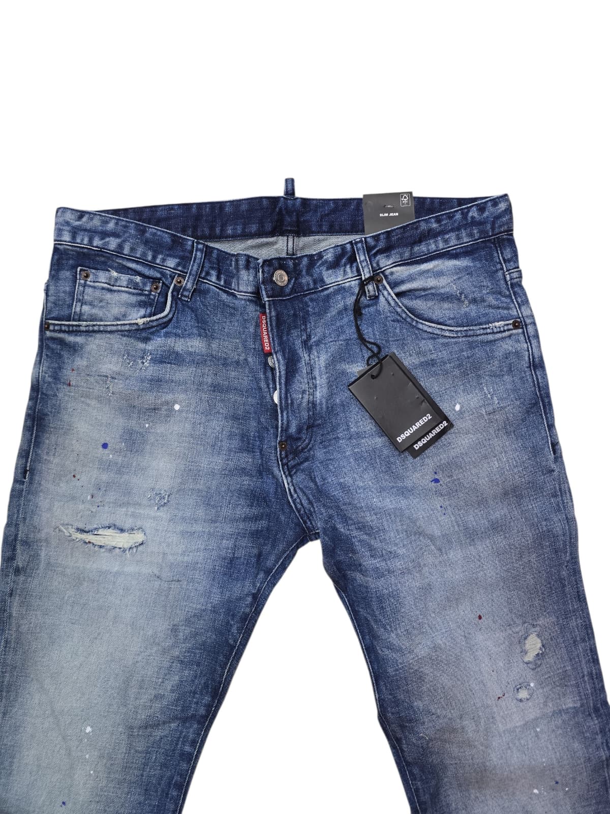 Jeans Dsquared2 slim fit in strappi 1196
