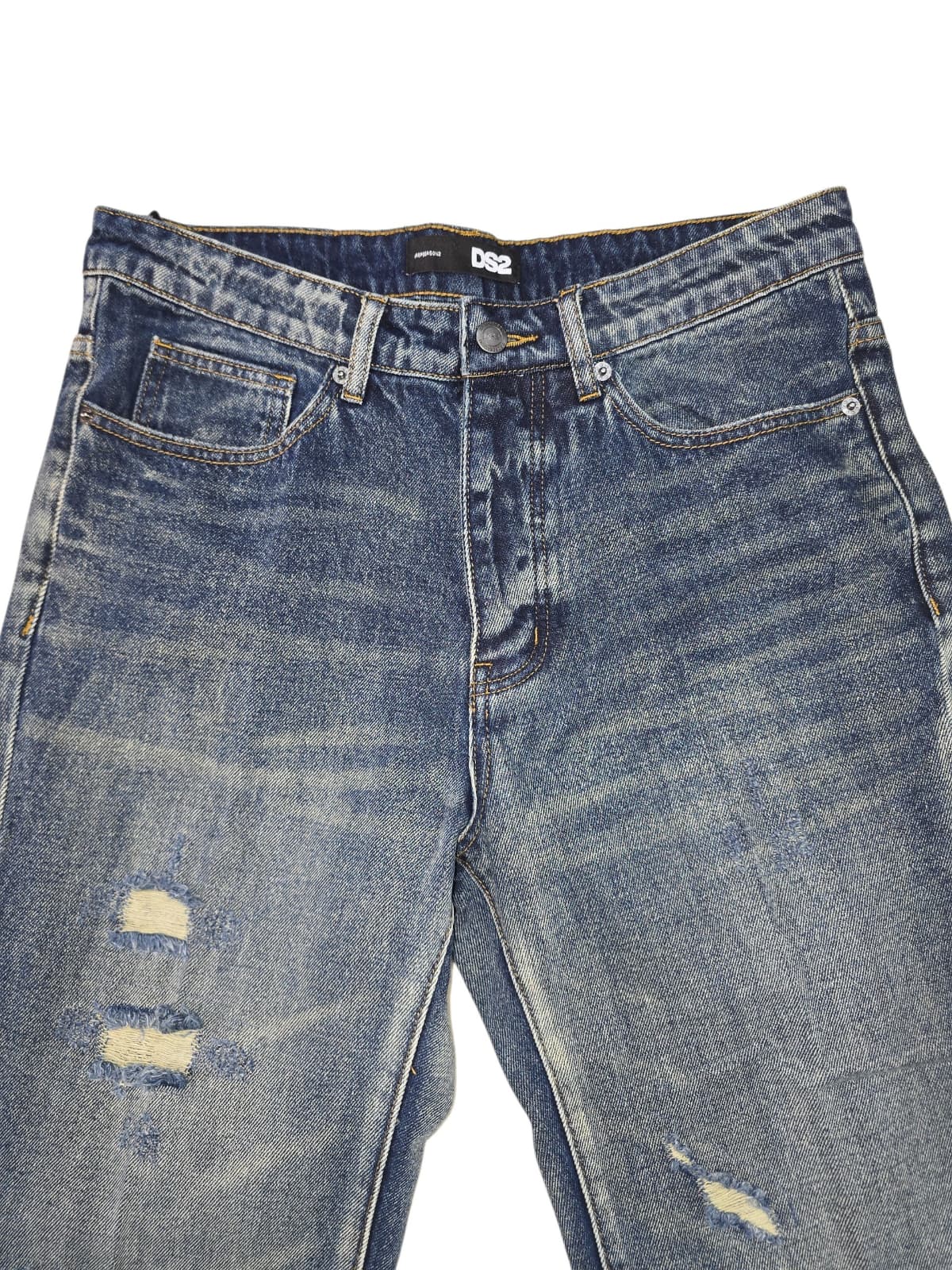 Jeans DROPSEASON2 strappati logo dietro la tasca