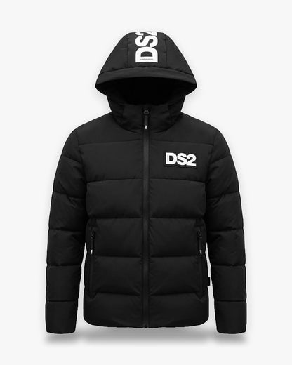 Giubbotto DS2 con logo lungo il cappuccio