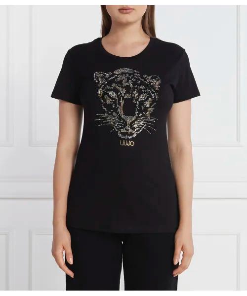 T-shirt LIU-JO con tigre in strass nera