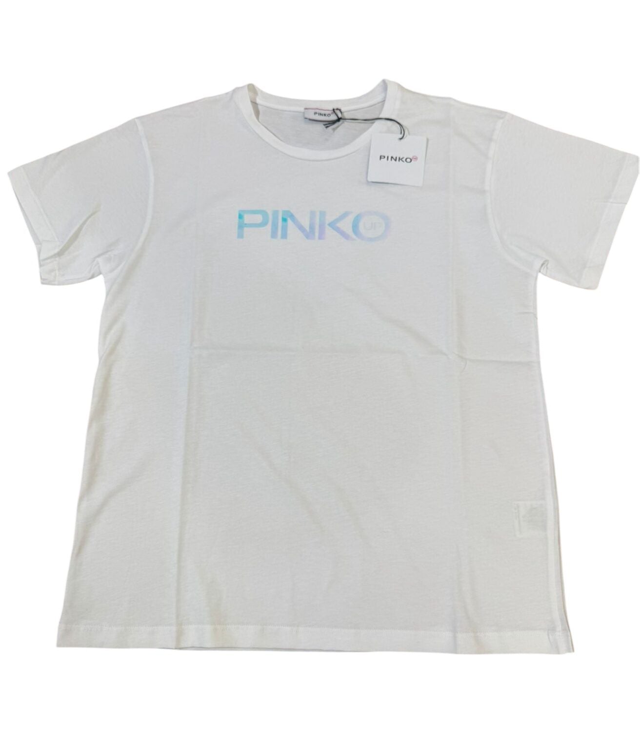 T-shirt PINKO con stampa effetto laminato