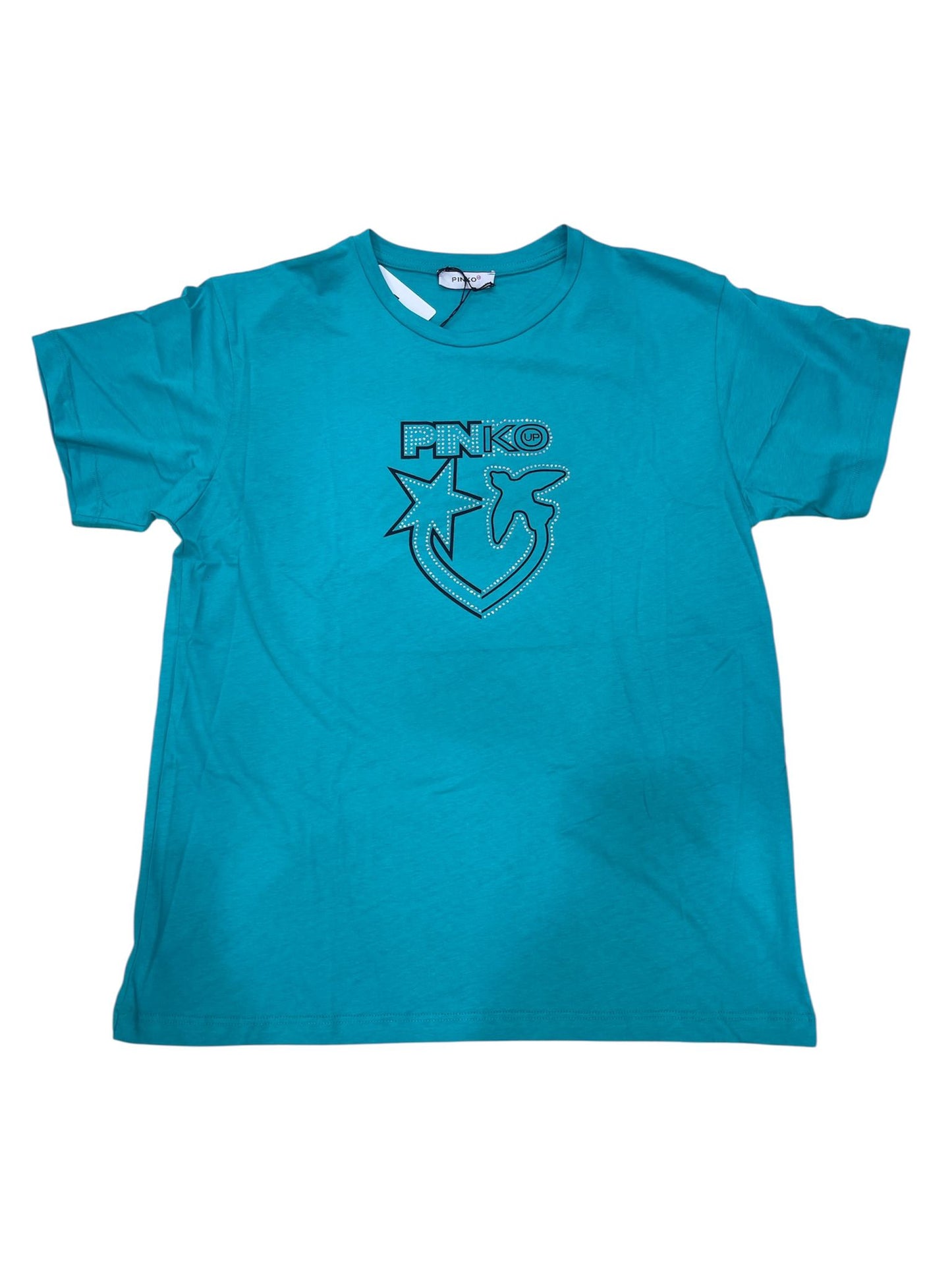 T-shirt PINKO con micro strass luminosi