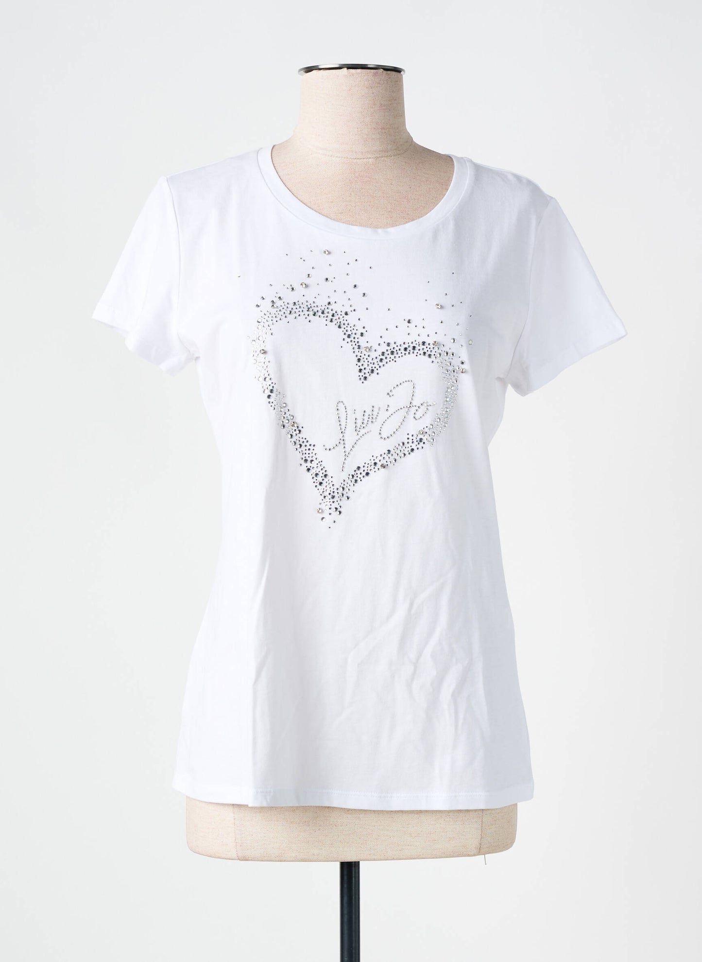 T-shirt LIU-JO in cotone  con strass a cuore