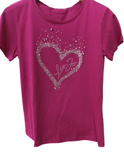 T-shirt LIU-JO in cotone  con strass a cuore