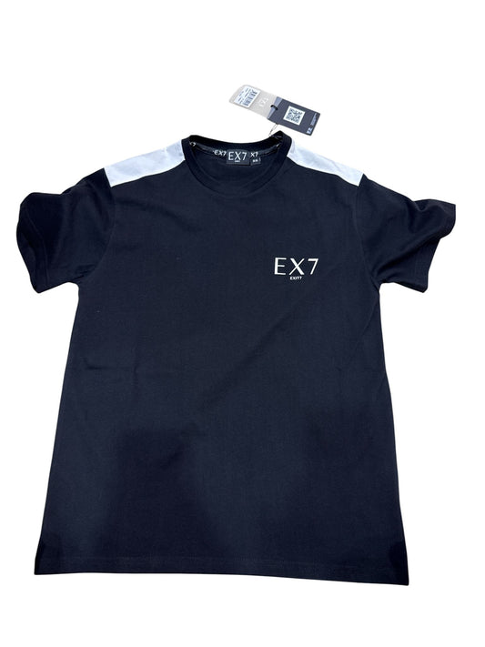 T-Shirt EXIT – Logo in Stampa con Striscia in Spalla