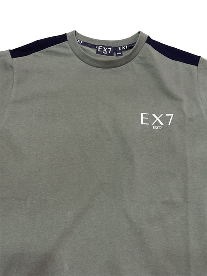 T-Shirt EXIT – Logo in Stampa con Striscia in Spalla