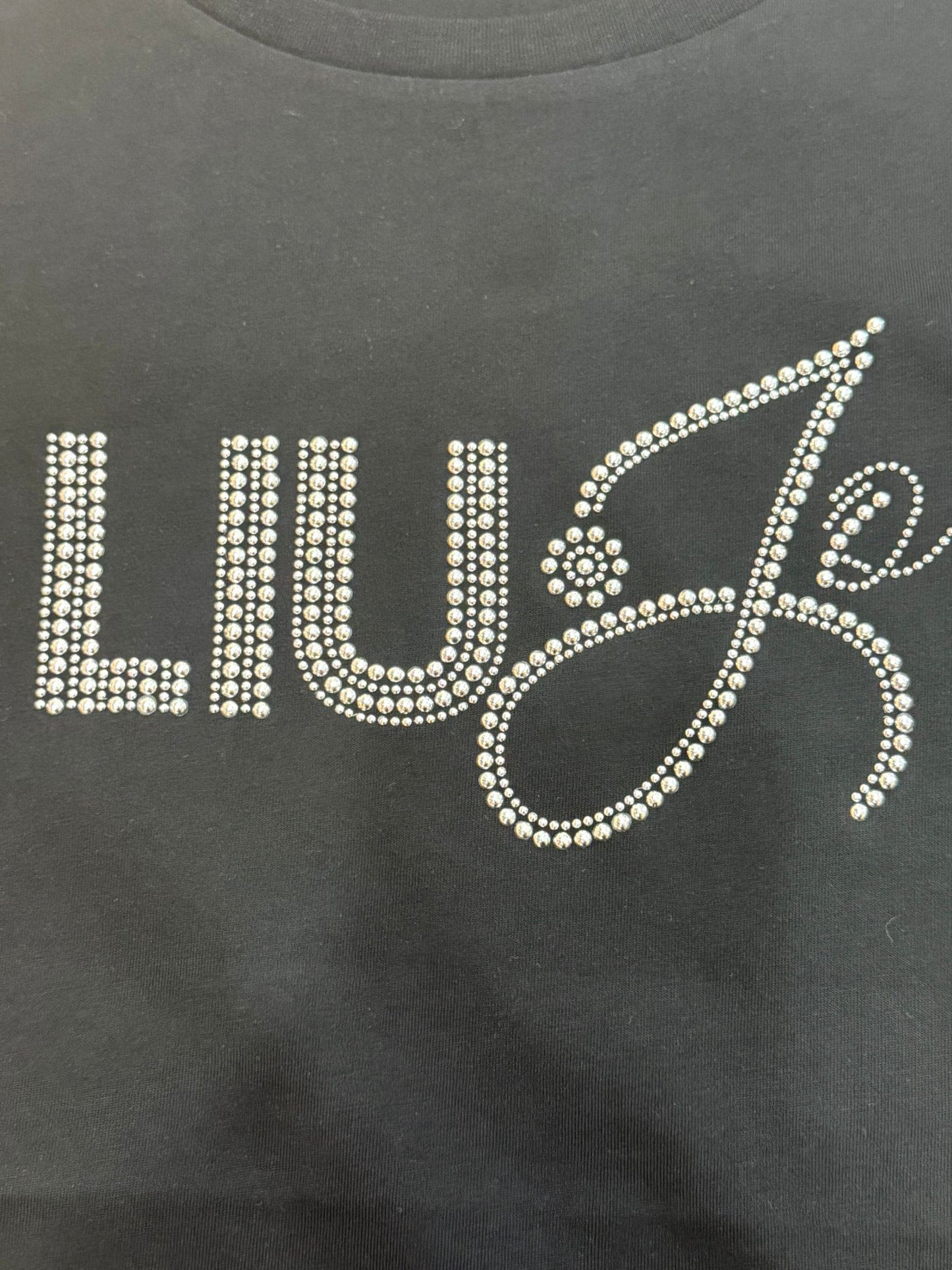 T-shirt LIU JO donna maxi logo con borchie