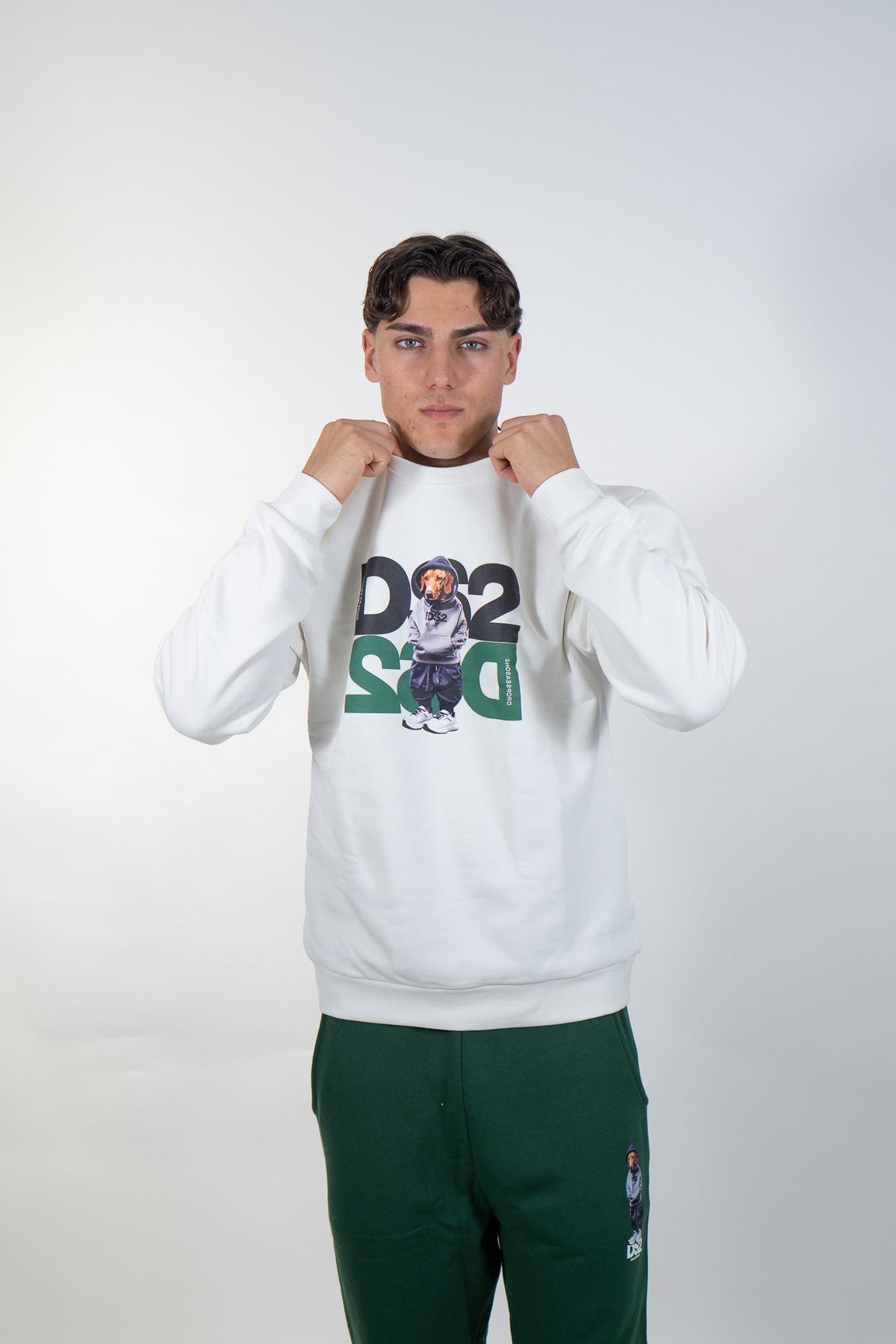 Felpa DS2 Drop Season2 maxi logo con cagnolino